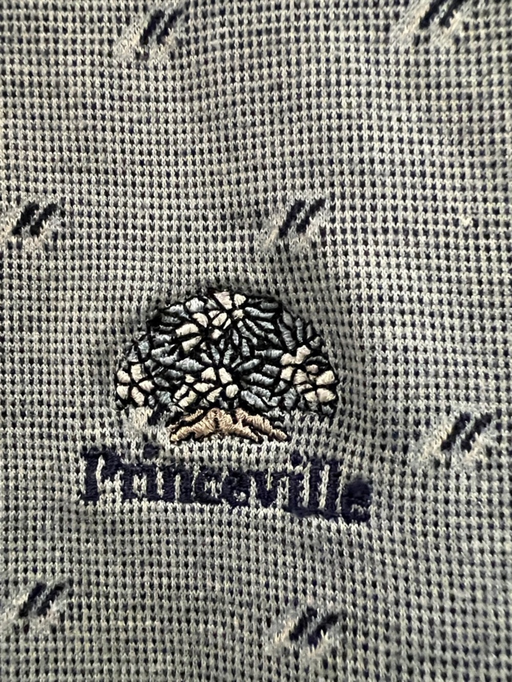 Like New PING Princeville Light Gray Golf Polo with Navy Collar and Micro Print! - Picture 2 of 11